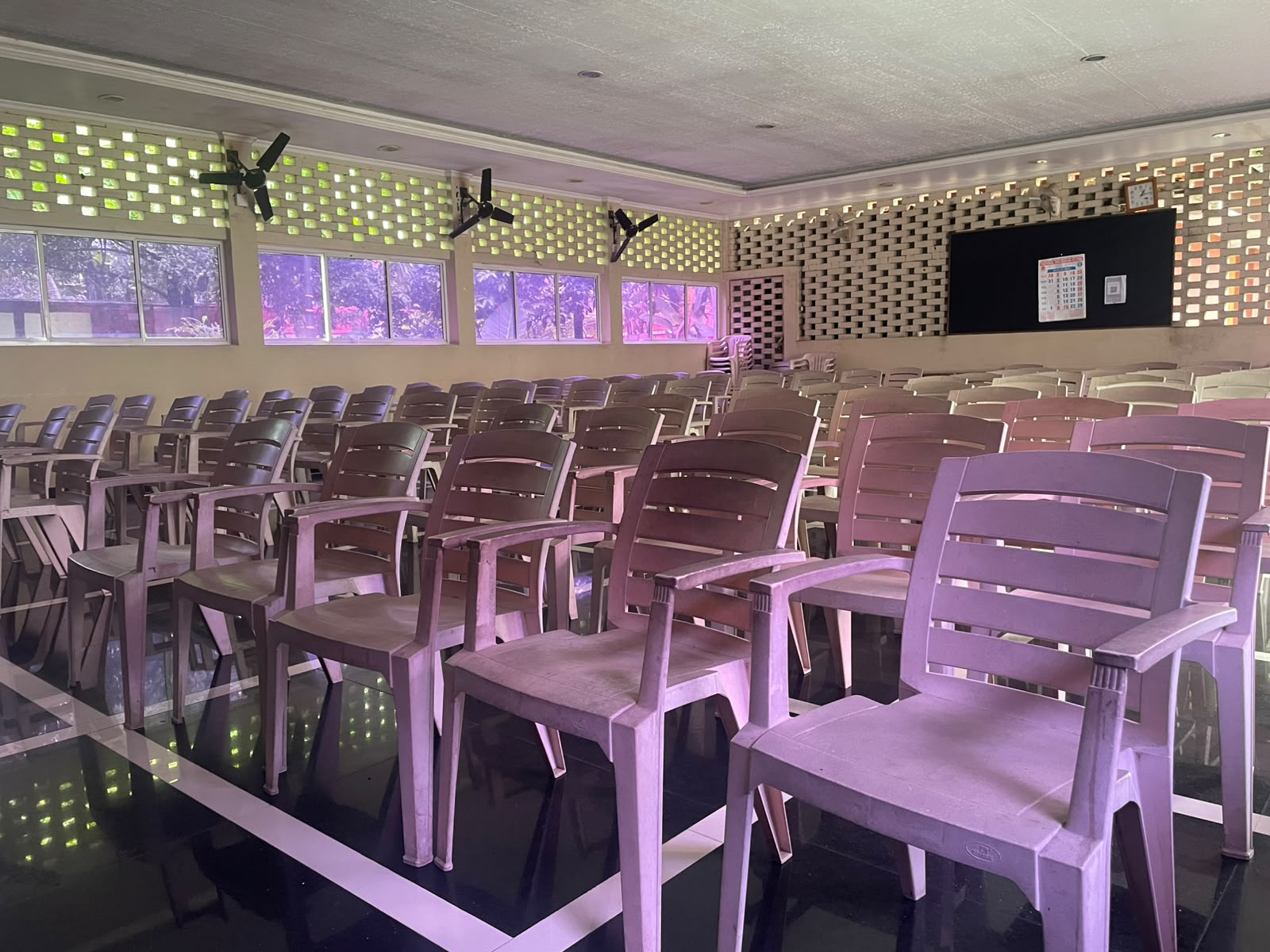 Convention venue interior with seating
